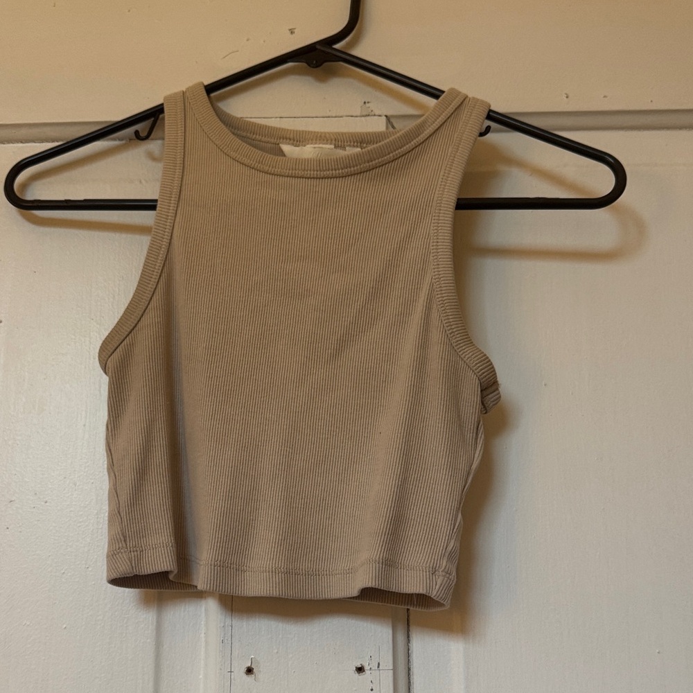 H&M Beige Ribbed Tank Top